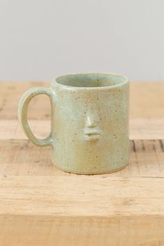 Small Mini Face Coffee Mug by Rami Kim Studio in Honey Dew Hasami Porcelain, Tea Container, Farmhouse Pottery, Honey Dew, Bar Accessories, The Body Shop, Signature Style, Accessories Shop, Morning Coffee