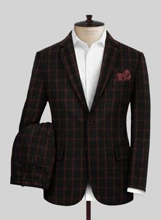 Embrace your role as a trendsetter and connoisseur of style by adorning yourself with our Highlander Heavy Black Check Tweed Suit. Handcrafted from pure wool, the audacious orange checks inject a burst of vibrant energy into the ensemble, introducing an unexpected twist to the traditional black suit and establishing a striking visual contrast that is guaranteed to capture attention. Whether you are asserting your presence at a formal event, a crucial business meeting, or a memorable evening out, Tweed Suit, Tweed Suits, Vibrant Energy, Button Jacket, Black Suit, Tweed Fabric, Business Meeting, Black Suits, Jacket Buttons