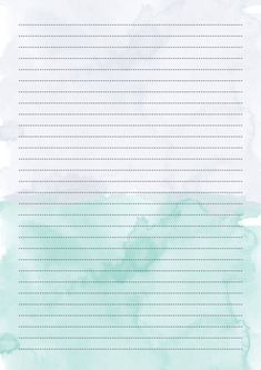 a blue and green watercolor background with lines in the middle, on top of it