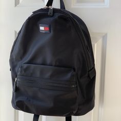 Nwot Tommy Hilfiger Unisex Backpack, Black, Neoprene Like Material, Thick, Easy To Clean, Etc. Tommy Hilfiger Bags With Zipper For Everyday, Tommy Hilfiger Backpack Woman, Tommy Hilfiger Black Shoulder Bag For Daily Use, Everyday Tommy Hilfiger Bag With Zipper Closure, Tommy Hilfiger Backpack, Tommy Hilfiger Bag, Tommy Hilfiger Backpack Black, Tommy Hilfiger Bags, Unisex Backpack