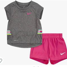 I Have Several Of These Cute Sets!! They Are Adorable And New With Tags! Lines For Girls, Two Piece Short Set, Adidas Outfit, Cute Sets, Set Outfit, Short Set, Nike Outfits, T Shirt And Shorts, Amelie