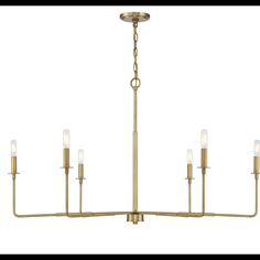 a large brass chandelier with five lights on each end and four candles in the middle