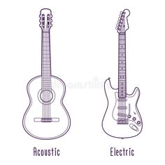 an electric and acoustic guitar side by side