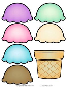 Sg Ice Cream Scoop Template, Cone Template, Ice Cream Crafts, Ice Cream Scoops, Paper Doll Template, Paper Animals