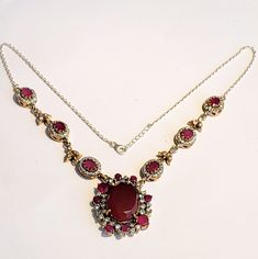 Handmade item Gemstone: Ruby Material: Gold, Silver, Stone Adjustable length: Yes Turkish Chain Necklace Red Ruby Necklace, Ruby Diamond Pendant, Sapphire Diamond Pendant, Necklace Ruby, Fall Rings, Necklace With Pendant, Plate Necklace, Ruby Necklace, Wedding Jewellery Necklace