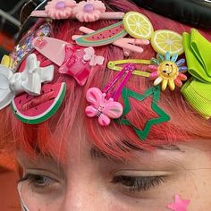 Decora Hair Accessories, Emu Cosplay, Decora Hair, Decora Aesthetic, Decora Accessories, Harajuku Hair, Decora Harajuku