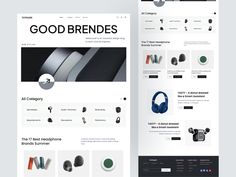 an image of a website page with headphones on it and the words good brindes