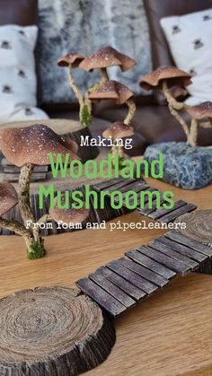 the cover of making woodland mushrooms from wood and pipelets