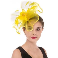 Material:Mesh, Organza, Feathers,Comes With A Headband And A Crocodile Clip.100% Handmade Women's Fasciantor.Size: 30cm / 11.8 Inch It's Round Base And Slip-On Headband Will Allow You To Look Flawless And Enjoy Any Event With Ease! It Is Lightweight Comfortable Also Easy To Wear.Wear This Fancy Hat To The Kentucky Derby Race And Dazzle Everybody's Eyes. Beautiful Lightweight Handmade Cocktail Fascinator Hat With Veil And Feathers Which Clips To Secure It To The Hair Easily.It Can Be For Any Seas Hat With Veil, Art Fundraiser, Eyes Beautiful, Flower Yellow, Tea Party Garden