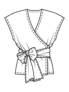 an apron with a bow tied around the front and back, on a white background