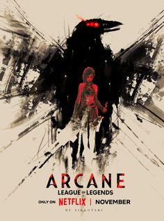 the poster for arcane league legend's netflix series, featuring an image of a woman