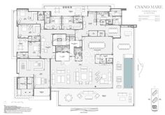 the floor plan for cyano mare, which is located in an apartment building with two levels