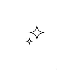 two black stars on a white background with one star in the middle and another behind it