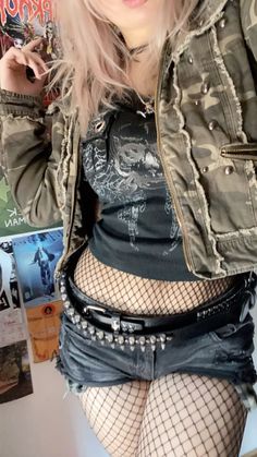 #blonde #blondehaircolor #blondhair #platinumblondehair #blondegirl #grunge #grungefashion #grungestyle #grungegirl #grungeoutfit #grungephotography #alternative #alt #alternativefashion #alternativegirl  #altstyle #dark #darkoutfit #goth #gothgirl #gothoutfit #gothgoth #gothic #courtneylove #nirvana  #kinderwhore #riotgrrrl #grungegirl #grungegirloutfit #downtown #downtowngirl #camo #realtree #fitcheck #ootd #ootdinspo #fit Alt Comfy Outfits, Korn Concert, Realistic Outfits, Blonde Goth, Punk Outfit, Dr Wardrobe, Y2k Fits, Casual Goth