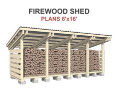 the firewood shed plans 6'x16'are ready to be used for storage