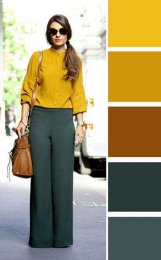 Autumn Color Palette Fashion, Clothes Capsule Wardrobe, Color Combinations For Clothes, Classic Style Outfits, Moda Paris, Yellow Outfit