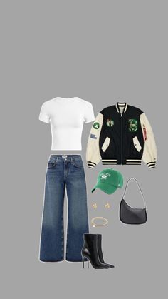 Score big at the Celtics game with this authentic oversized jacket ensemble! 🏀🍀 Pair it with jeans, boots, a crisp white shirt, and accessories for ultimate game-day style. Like and follow for more winning outfit ideas! #CelticsGame #GameDayFashion #OOTD Celtics Game Outfit, Celtics Game, Gameday Fashion, Game Outfit, Jeans Boots, Crisp White Shirt, Oversized Jacket, Gaming Clothes, Boston Celtics