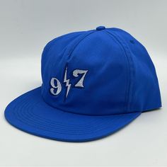 Nine One Seven Call Me 917 Bolt Snapback Skate Hat Blue Made In Usa. Condition Is New Without Tags. Shipped Usps Priority Mail. The Crown Is Unstructured. More Of A Dad Hat With A Flat Brim. Retro Blue Hat For Streetwear, Retro Blue Baseball Cap For Streetwear, Blue Retro Baseball Cap For Streetwear, Retro Blue Snapback Hat With Curved Brim, Vintage Blue Snapback Hat With Flat Brim, Vintage Blue Snapback Hat For Streetwear, Classic Blue Baseball Cap For Summer, Blue Flat Brim Snapback Hat For Summer, Blue Baseball Cap For Summer Streetwear