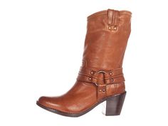 Frye Carmen Harness Short Fall Leather Mid-calf Boots With Leather Footbed, Western Style Leather-lined Mid-calf Boots For Fall, Leather Mid-calf Boots With Leather Footbed For Fall, Western Mid-calf Boots With Leather Lining For Fall, Fall Mid-calf Leather Boots With Leather Footbed, Western Style Mid-calf Boots With Leather Lining For Fall, Fall Moto Boots With Leather Lining And Medium Width, Classic Distressed Brown Boots For Fall, Western Oiled Leather Boots For Fall