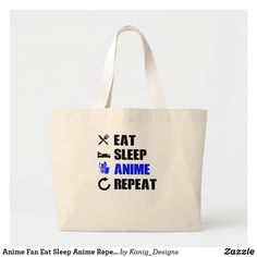 Anime Fan Eat Sleep Anime Repeat Large Tote Bag Tote Bag Designs, Shopping Tote Bags, Japan Culture, Bag Designs, Casual Accessories, Shopping Tote Bag, Bags Tote