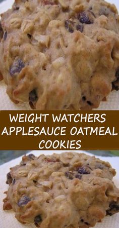 two pictures of applesauce oatmeal cookies