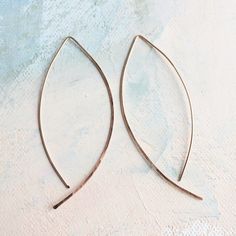 Rose Gold Threader Earrings - Almond Hoops - minimalist jewelry, open hoops rose gold earrings, hook Modern Rose Gold Threader Earrings, Minimalist Rose Gold Wrap Earrings, Minimalist Teardrop Wrap Earrings, Minimalist Rose Gold Threader Earrings For Everyday, Minimalist Rose Gold Wrap Earrings As Gift, Minimalist Rose Gold Wrap Earrings For Gift, Simple Rose Gold Earrings With Ear Wire, Minimalist Rose Gold Sterling Silver Threader Earrings, Minimalist Rose Gold Teardrop Earrings