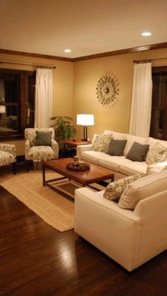 the living room is clean and ready for us to use in its new owner's home