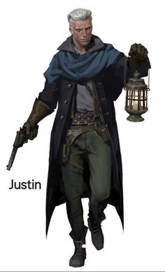 the character is holding a lantern in his hand and wearing an outfit with a hood