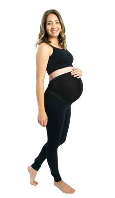 Black Maternity Fitness Clothes, Women With Belly, Maternity Fitness, Maternity Workout Clothes, Belly Support Band, Round Ligament Pain, Belly Support Pregnancy, Maternity Tights, Belly Support