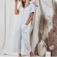 Reposhing This Item I Purchased From @Jyosh05. Loved It, But Ready To Rotate For Something New. Questions? Leave A Comment Below! White Relaxed Fit Jumpsuit For Vacation, Short Sleeve Jumpsuits And Rompers With Pockets For Loungewear, White Vacation Jumpsuits And Rompers With Pockets, White Jumpsuits And Rompers With Pockets For Vacation, White Jumpsuits And Rompers For Spring Lounging, White Jumpsuit For Spring Lounging, White Overall Jumpsuits And Rompers For Loungewear, White Jumpsuits And Rompers With Pockets For Loungewear, Casual White Jumpsuits And Rompers For Loungewear