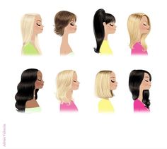 the different types of wigs for women with long hair and bangs on each side