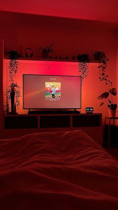 Cozy Bedroom Aesthetic Night, Room Tv Ideas Bedrooms, Tv Bedroom Aesthetic, Tv In Bedroom Aesthetic, Tv Setup Bedroom, Bedroom Tv Setup, Couples Bedroom Ideas Apartments, Bedroom Tv Ideas, Tv In Bedroom Ideas