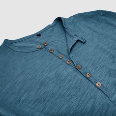 Experience comfort and casual style with the Blade Cotton Henley Shirt, featuring distinctive buttons on the Henley neckline and long sleeves for a relaxed look. Crafted from pure signature cotton material, this shirt ensures unparalleled comfort for everyday wear.Buy all 4 colors and get 1 for FREE!Product Information Material: Cotton Long Sleeves Henley Blue Button-down Shirt For Casual Gatherings, Blue Relaxed Fit Tops With Buttons, Blue Buttoned Shirt For Casual Gatherings, Blue Button Shirt For Casual Gatherings, Casual Henley Tops With Placket, Casual Henley Neckline Top With Placket, Crew Neck Buttoned Tops For Loungewear, Crew Neck Tops With Buttons For Loungewear, Blue Tops With Button Cuffs For Everyday