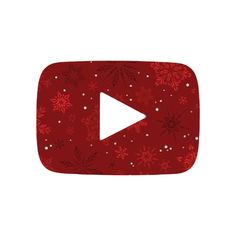 an image of a red christmas card with snowflakes on it and a play button