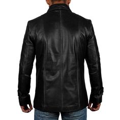 Thomas Vintage Style Long Black Leather Jacket Coat Men's
Every day looks like you could rock a versatile assortment of wardrobe staples that include trendy black leather jackets for men and women, yet simple classic black leather jacket men's suits that you cannot help to love. This vintage-style leather jacket is well-tailored in a fitted masculine style that you can not resist getting.

Pairing your black leather jacket men's suits with a short-sleeved shirt and a pair of dress trousers or dress shoes, you are ready for any occasion, for work, or even for a nice dinner date.

Your black leather jacket men's outfit for work will give you an attractive and smart look that you will surely enjoy every time you put it on. Your business casual outfit must be appropriate and conservative enoug Black Single-breasted Leather Jacket For Streetwear, Black Leather Jacket For Business In Fall, Classic Black Leather Long Coat, Classic Black Long Leather Jacket, Casual Black Leather Long Coat, Black Leather Blazer With Long Sleeves, Winter Black Leather Blazer, Casual Black Leather Blazer, Black Leather Sport Coat