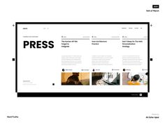 the wordpress website is displayed in black and white