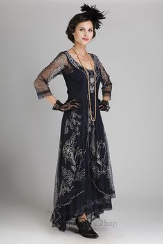 1910s Fashion Women, Great Gatsby Gown, Wealthy Fashion, 1920s Party Dresses, Tea Party Dresses For Women, Downton Abbey Tea Party, Plus Size Flapper Dress, 1910s Fashion