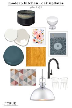 the interior design mood board for modern kitchen and dining rooms