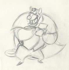 a pencil drawing of an animated character