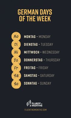 the german days of the week poster