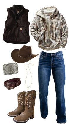 Fall/Winter country fit Hayride Outfit Fall, Women’s Western Winter Outfits, Country Autumn Outfit, Flannel Outfits Country, Western Style Outfits Fall, 78 Degree Weather Outfit Fall, Cold Weather Country Outfits, Western Outfit Ideas Winter, Western Autumn Outfits