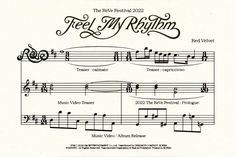 sheet music with the words feel my rhythm written on it