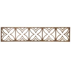 a decorative metal grille with an intricate design on the front and back panel, made from wood