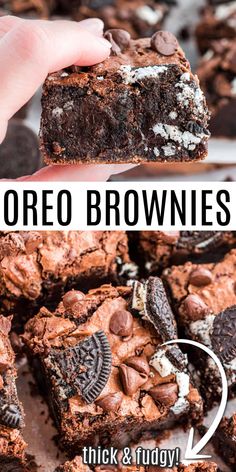 oreo brownies are stacked on top of each other