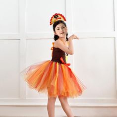 Thanksgiving Turkey Tutu Soft Breathable Girls Bowknot Dress with Headband Kids Cosplay Clothes Cute Kids Turkey Costume, Adult Turkey Costume, Scarecrow Tutu, Thanksgiving Tutu, Fall Tutu, Bowknot Dress, Cosplay Clothes, Clothes Cute, Holiday Costumes