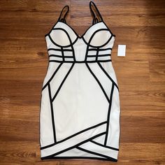 Brand New With Tags Flaw On Back Of Dress .. Stained May Come Out If Washed Not Sure. Measurements And Fabric Content Shown In Pictures White Black Dress, Black White Dress, On Back, Charlotte Russe, White Black, White And Black, Black Dress, Black White, Mini Dress