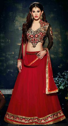 USD 56.63 Red Georgette Designer Lehenga Choli 44939 Sari Lehenga, Bridal Lehenga Online, Choli Dress, Indian Women Fashion, Georgette Lehenga, Lehenga Choli Online, Utsav Fashion, Lehenga Collection, Lehenga Blouse