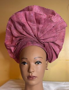 African autogele, ready to wear gele, African hat, traditional wedding hat, pre-tied headgear, headwrap, Head-tie. with stone * Adjustable Velcro/plaster straps behind. * Aso Oke , Women  * Size: One size fits most * Classic turban style, Solid color * Auto-gele  African head tie of Nigerian  * 100% brand new and high quality! No Refund/No Returns/No Exchange Kindly allow a difference of the picture/pattern of your item(s) between the real-life image and the photographic image on the website. African Hat, Wrap Turban, African Hats, Life Image, Head Tie, Aso Oke, Head Ties, Wedding Hat, Turban Style