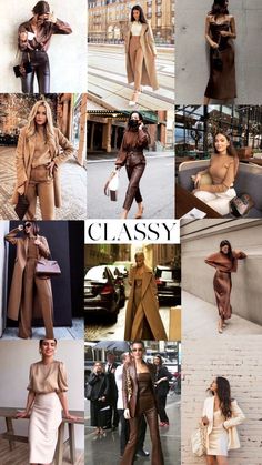 Nude Outfits Classy, Brown Aesthetic Outfit, Tan Outfit, How To Have Style, Collage Outfits, Nude Outfits, Monochromatic Fashion, Fashion Capsule Wardrobe, Winter Fashion Outfits Casual