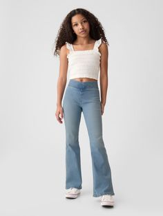 Kids High Rise Flare Jeggings | Gap Flare Jeans Kids, Denim Flare Jeans, Gender Equality, Support People, Cute Jeans, Jeans Kids, Gap Kids, Denim Flares, Girls Jeans